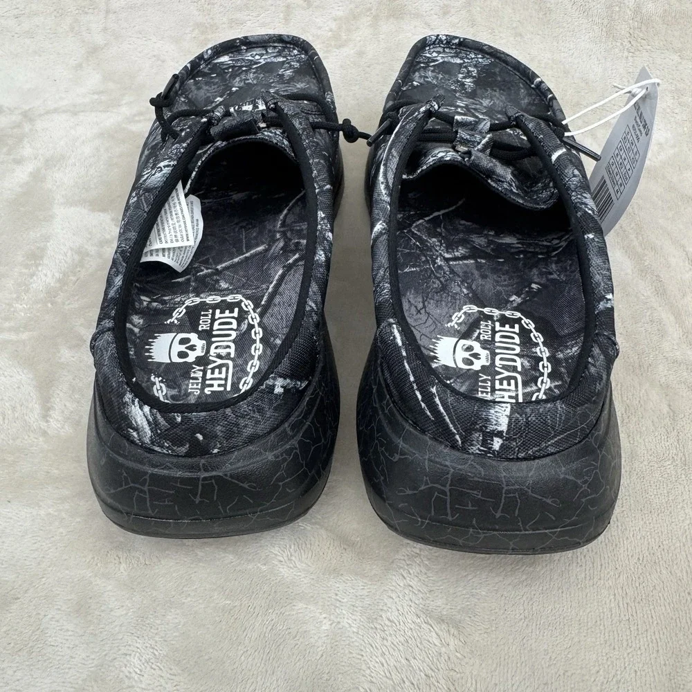 Hey Dude Jelly Roll Wally Comf Slip Black Camo Men's 13 NWT Realtree